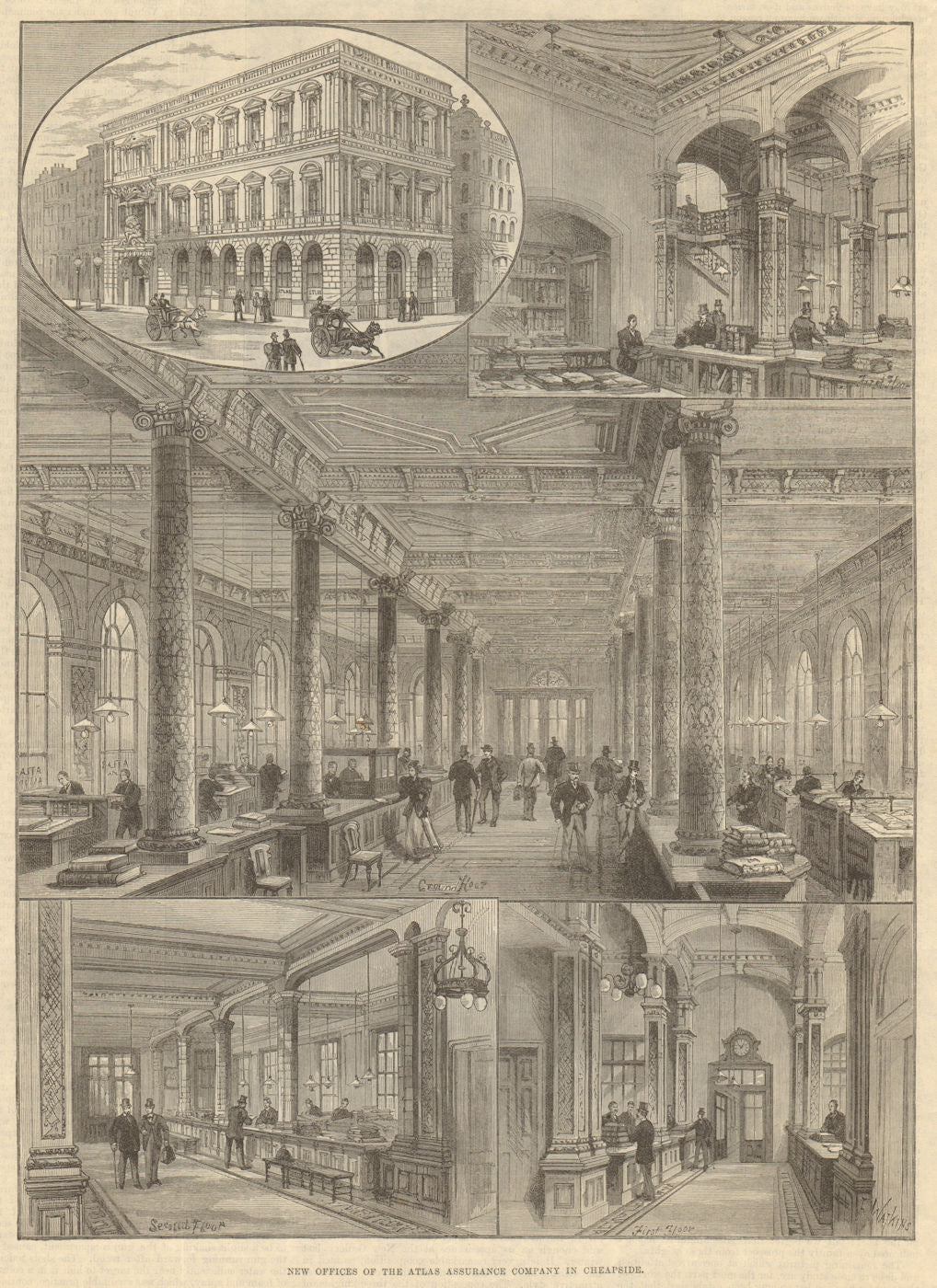 New offices of the Atlas Assurance Company in Cheapside. London. Finance 1894